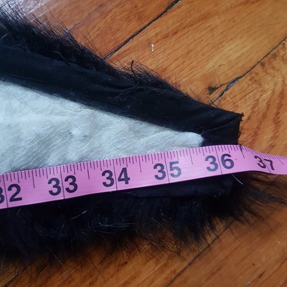 Vintage Black Mink Collar, Black Mink Fur Scarf, Black Real Fur Collar - Picture 9 of 10